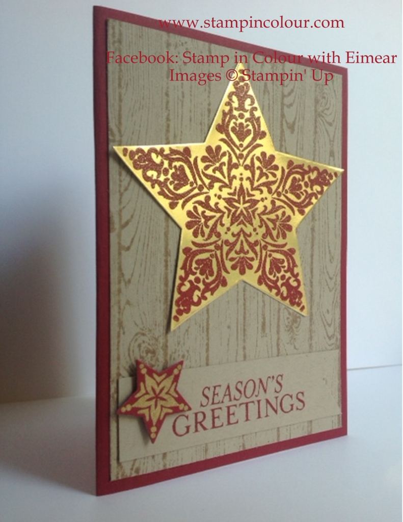 Stampin' Up Bright and Beautiful Hardwood Cherry Cobbler and Gold-001
