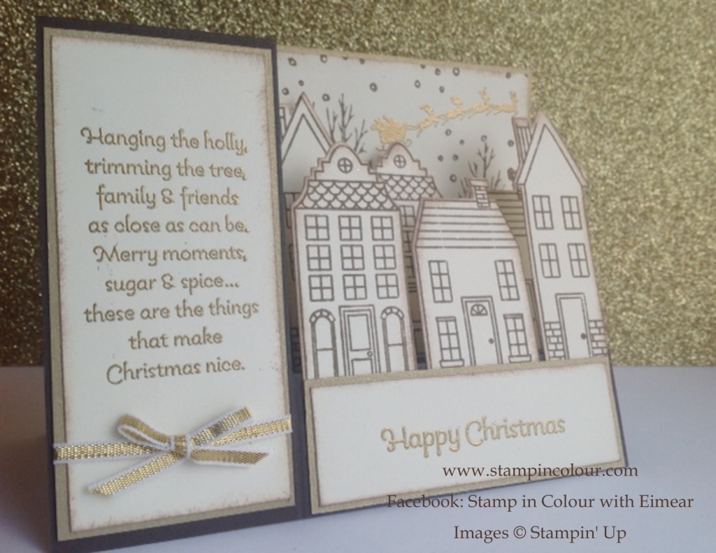 Stampin' Up Stair Step card Holiday home early espresso-001