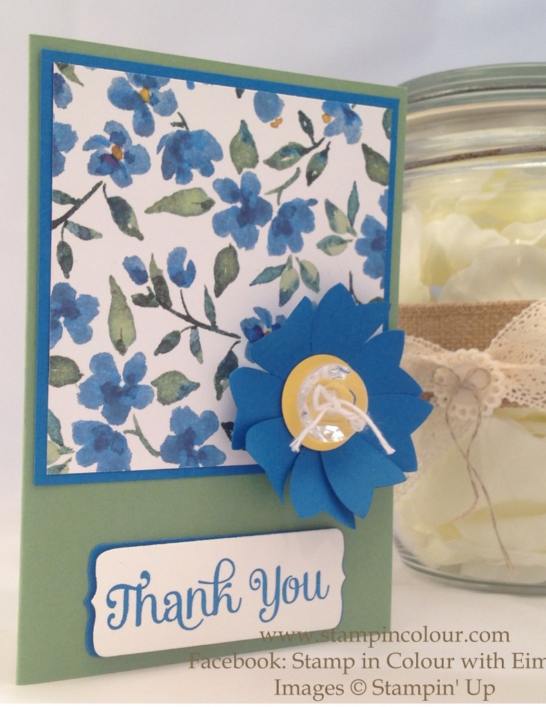 Stampin Up Bow Builder Flower Thank you Card-001