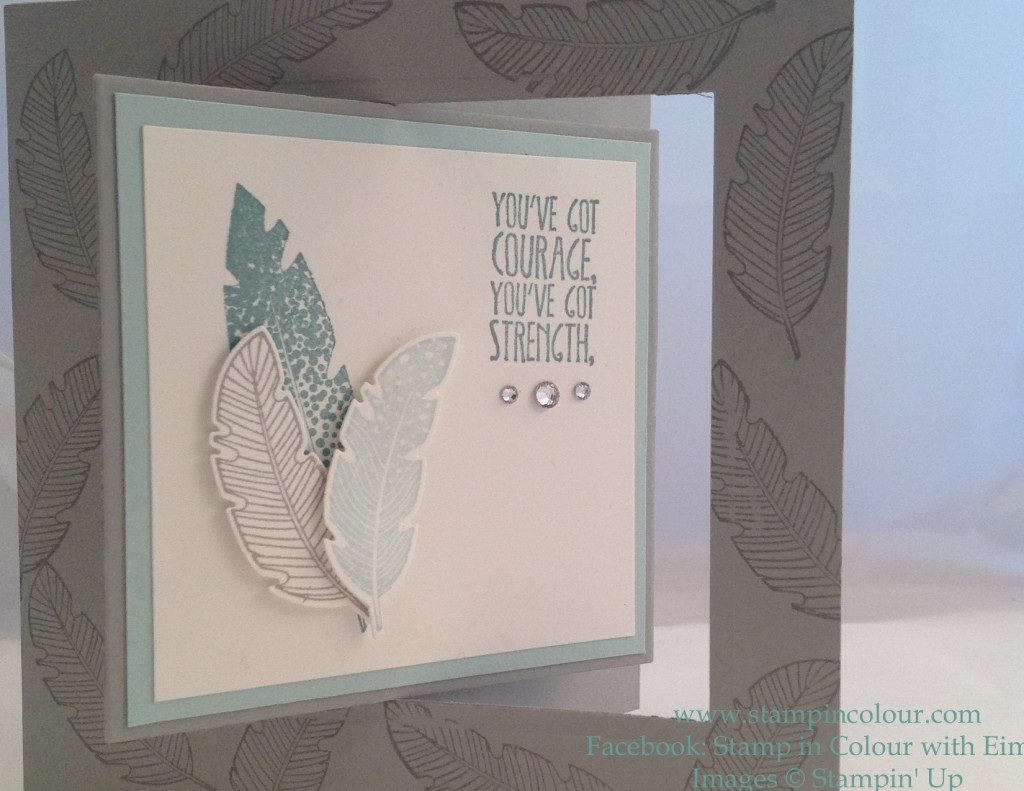 Stampin' Up Floating Window Feather card front-001