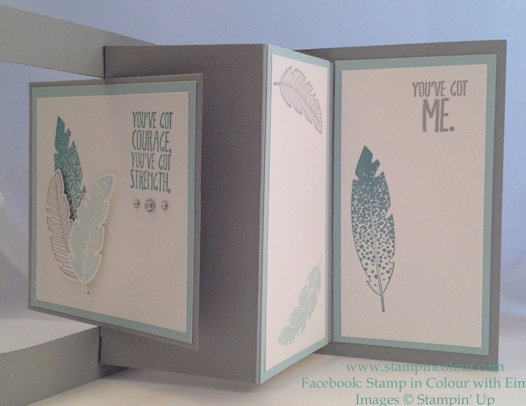 Stampin' Up Floating Window Feather card open-001