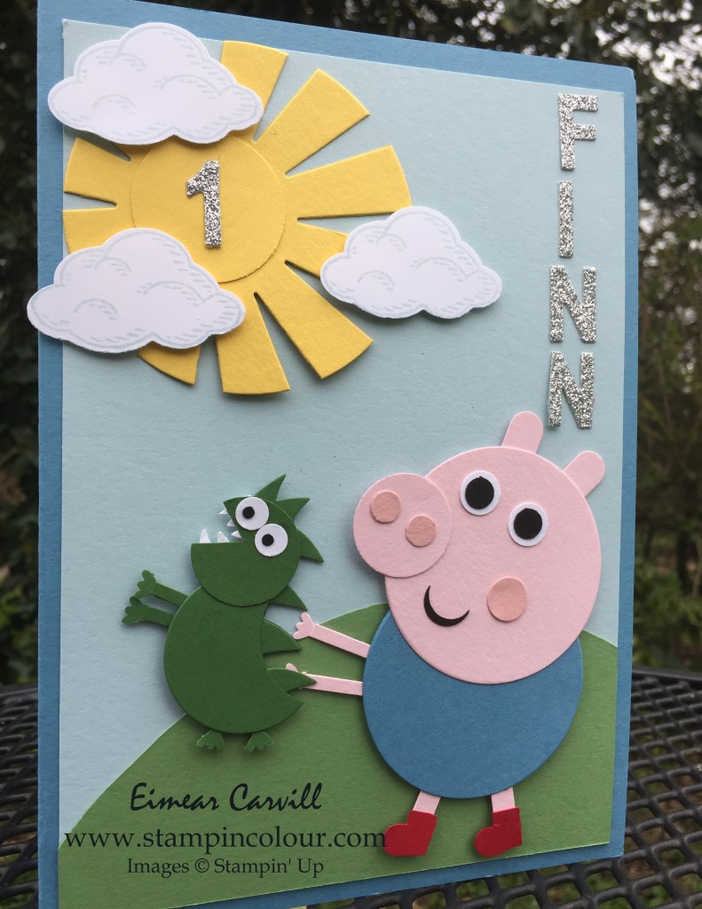 Stampin' Up George Pig Punch Art Birthday card