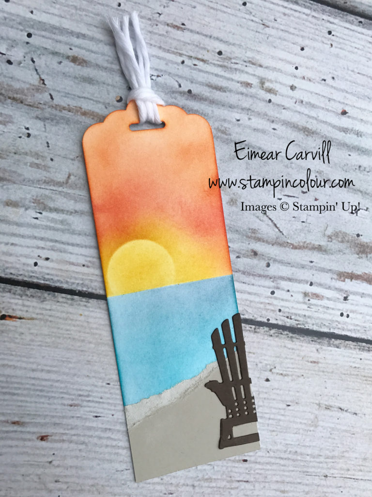 Colourful Seasons Summer Fun Crafty Project Eimear Carvill, www.stampincolour.com, Sponged Sunset, Bookmarks, 