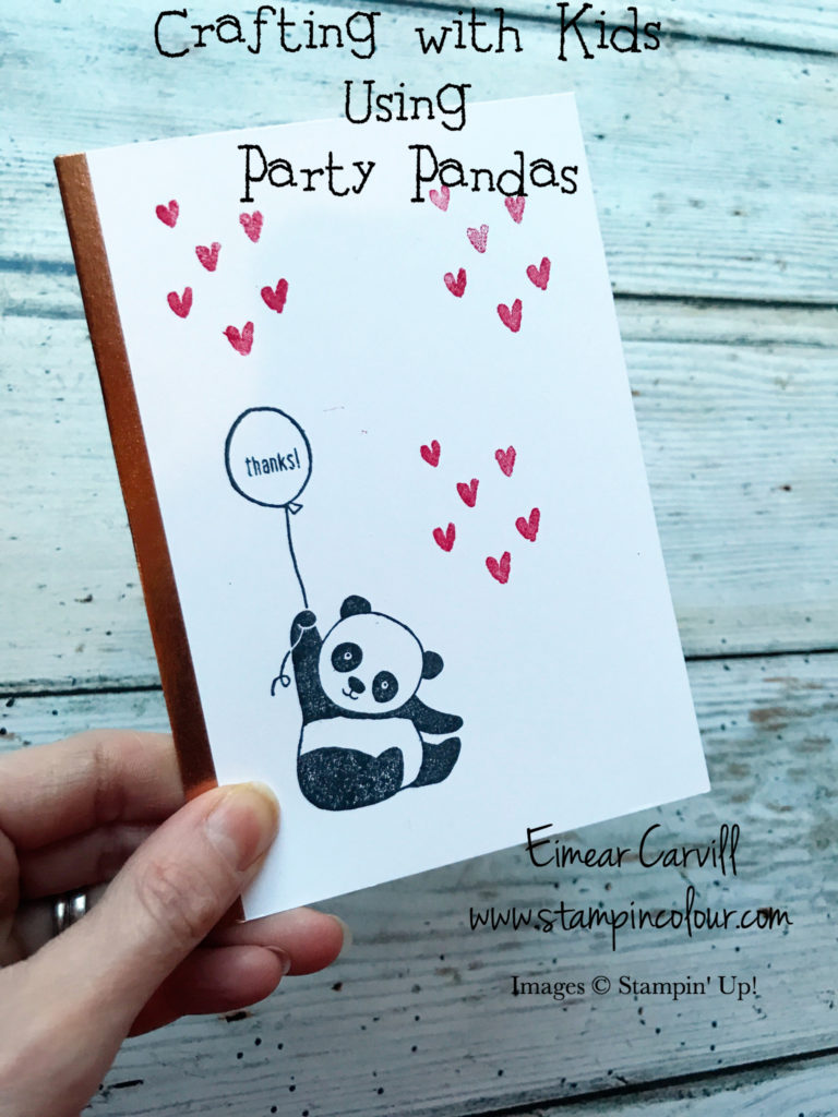 Crafting with Children using Party Pandas and Heart Happiness to thank Friends and Family for Christmas gifts