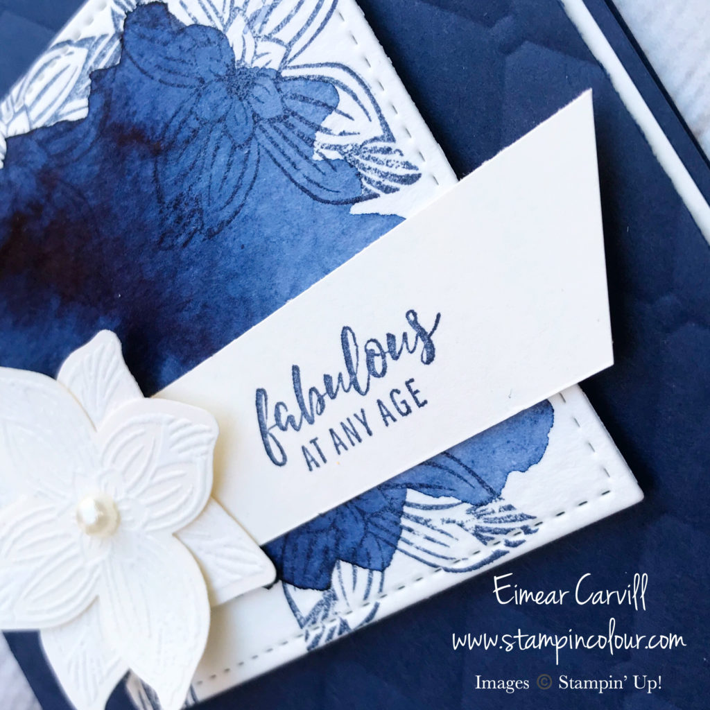 Eimear Carvill, www.stampincolour.com, Pop of Petals Onstage 2018 Swap, handmade cards and gifts, tufted embossing folder, watercolour wash,feminine floral Birthday card, Pop of Petals Birthday card