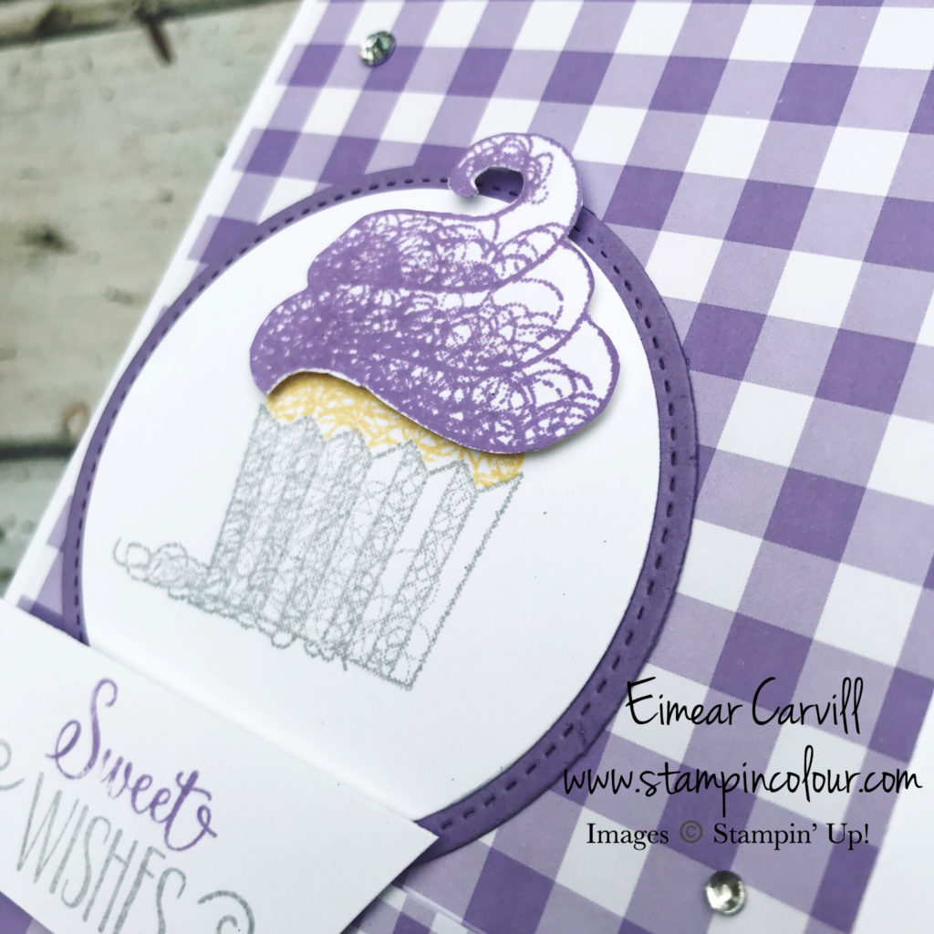 Gingham gala, hello cupcake, handmade cards and gifts, handstamped birthday cards, children birthday cards, Kids cards, cupcake cards, Eimear Carvill, www.stampincolour.com