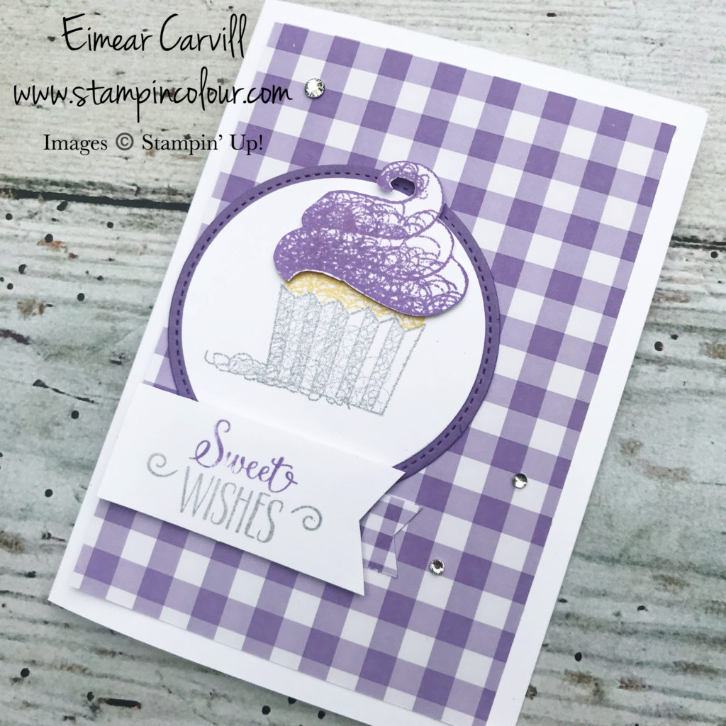 Gingham gala, hello cupcake, handmade cards and gifts, handstamped birthday cards, children birthday cards, Kids cards, cupcake cards, Eimear Carvill, www.stampincolour.com