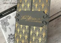 Anniversary gate-fold card featuring greys and golds from the Simply Elegant Suite